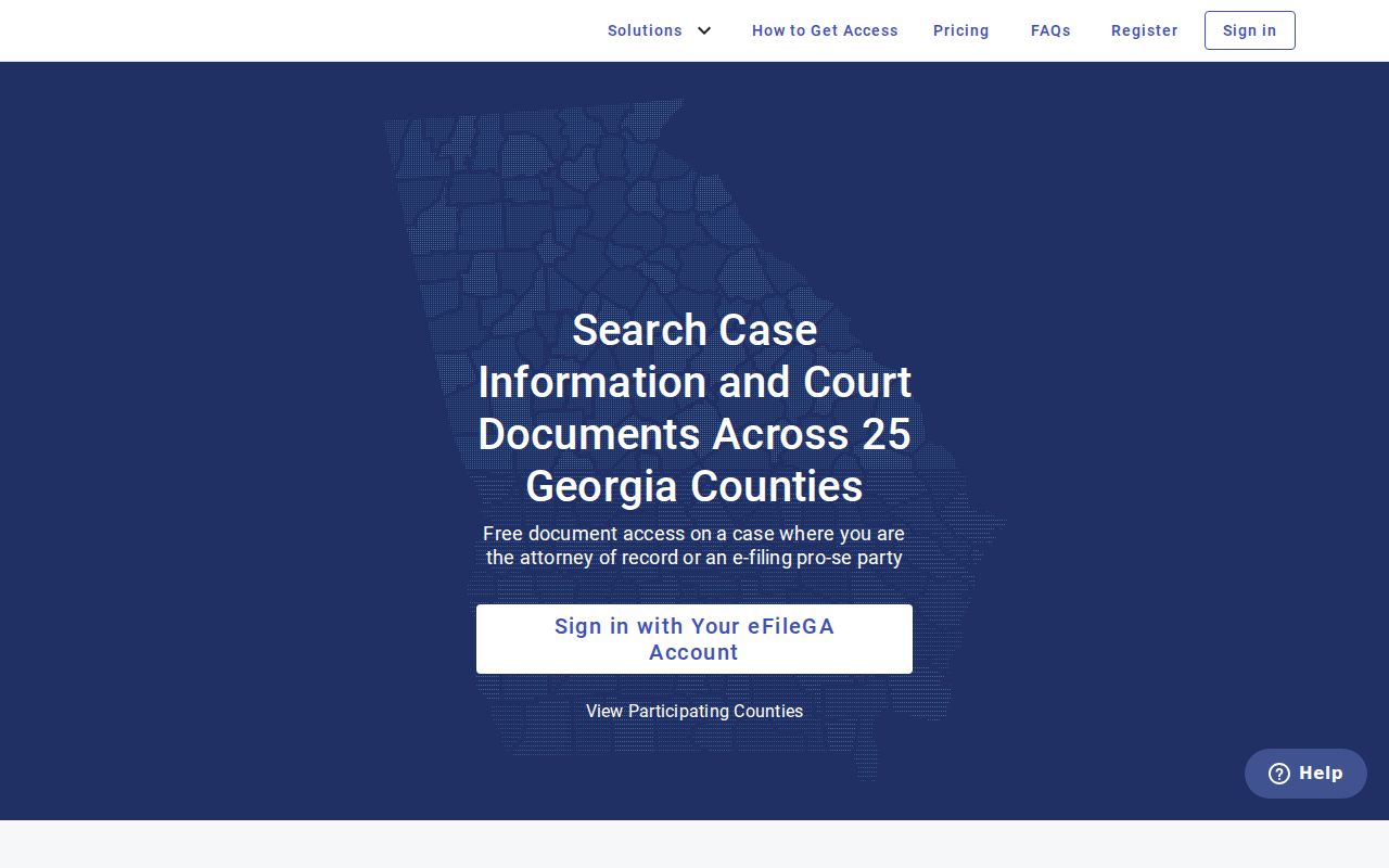 re:SearchGA login for Bibb County case lookup