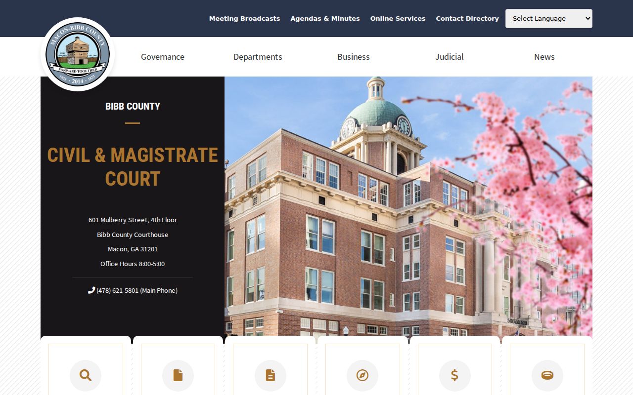 Bibb County Civil and Magistrate Court page